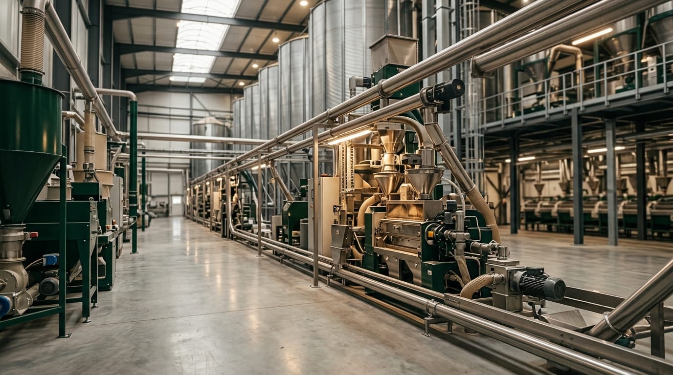 Étape 1 : Usine ultra-moderne d'aliment bétail, broyage et silos industriels — Coopérative Errakha wa Ezzedihar